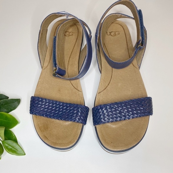 UGG Navy Blue Laddie Marino Sandals Size 7.5 - Picture 4 of 10